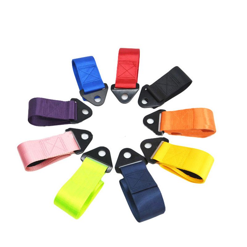 Towing Rope High Strength Nylon Trailer Tow Ropes Racing Car Universal Tow Eye Strap Tow Strap Bumper Trailer Car Styling