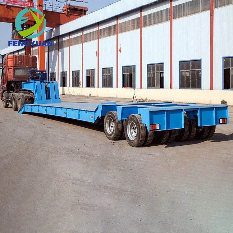 2alxe China Manufacturer Lowbed Trailer Flatbed 40FT Container Transport Truck Semi Trailer