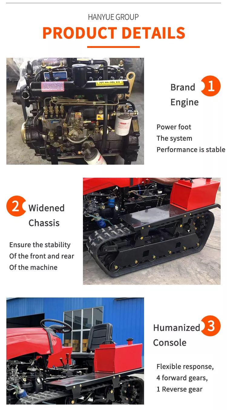 Diesel Power Agriculture Equipment Farm Crawler Tractor 60HP Mini Crawler Tractor