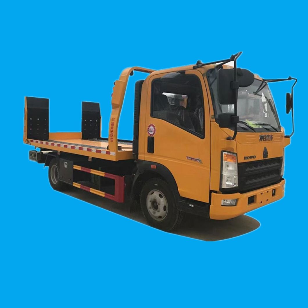 Sinotruk HOWO 5tons Flatbed Platform Tow Wrecker Truck with Tilt Tray 2 Car Carrier