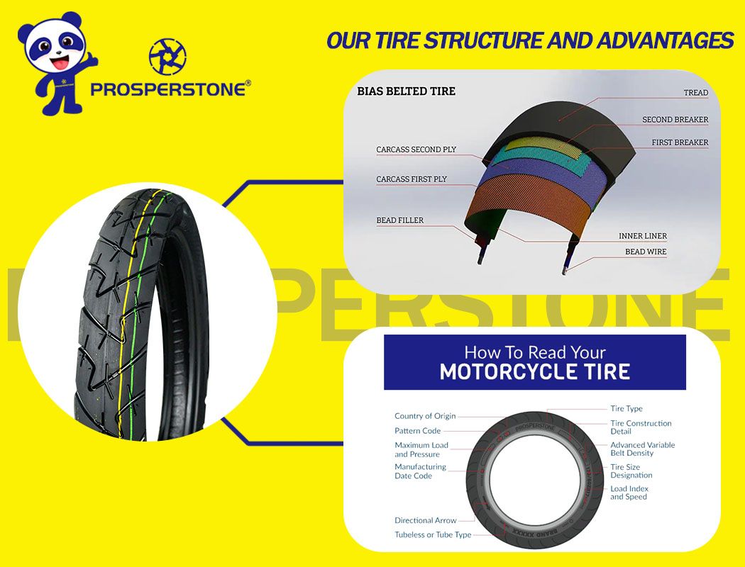 Taiwan Technology Quality Prosperstone Hot Selling New Type 400-19 Motorcycle Tyre with High Performance, Durability, Safety and Comfort, Affordable Cost