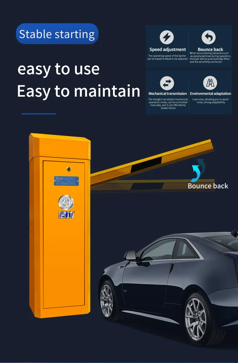 Yellow Straight- Bar Boom Barrier for Parking Lot