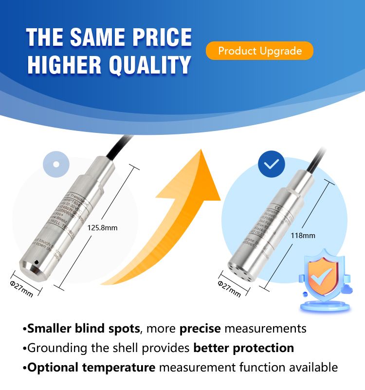 Hydrostatic IP68 Submersible Fuel Level Sensor Transmitter
