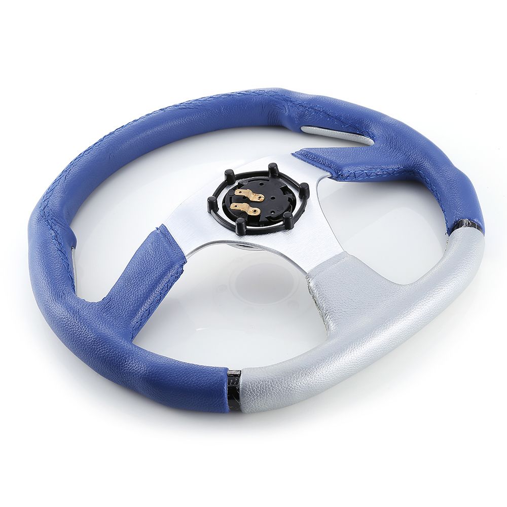 Cnbf Flying Auto Parts Car Blue Leather Steering Wheel