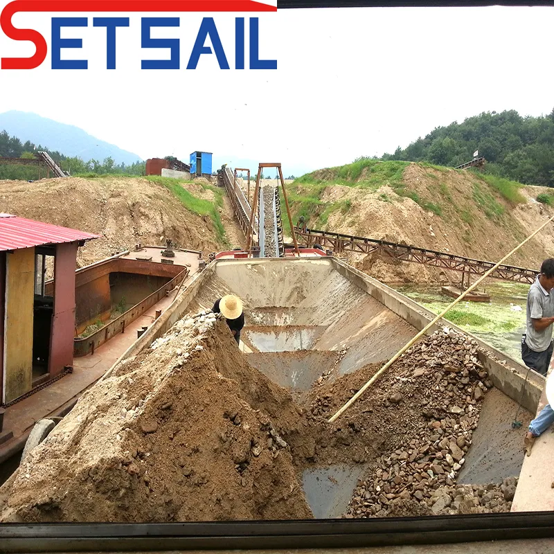 Capacity 300 Ton River Sand Transportation Barge with Belt Conveyer