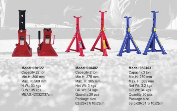22 Ton Heavy Duty Pin Type Professional Car Jack Stand with Lock Adjustable Height Lifting Jack Repair Tool for Supporting Trucks, Trailers and Equipment