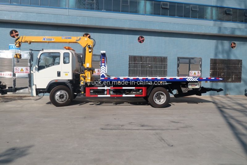 Sinotruk HOWO Tow Truck Platform Wrecker Recovery Truck with Crane
