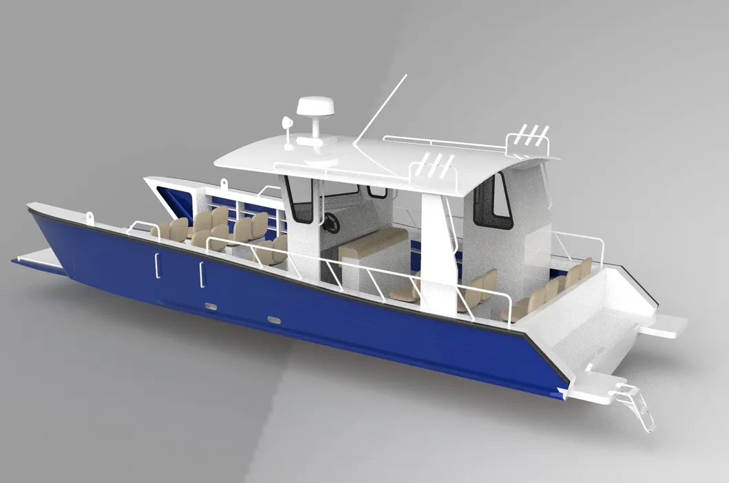 Gospel 10m X 3.5m Aluminum Landing Craft Boat Shallow V Bottom Passenger Ship 20 Capacity