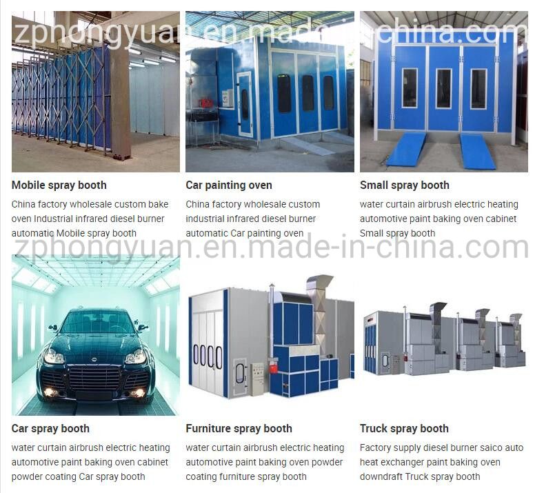 Hongyuan Direct Factory Industrial Spray Booth Oven Painting Smash Repair for Sale with Oil Burner Diesel Burner and Infra Red Electric Heater