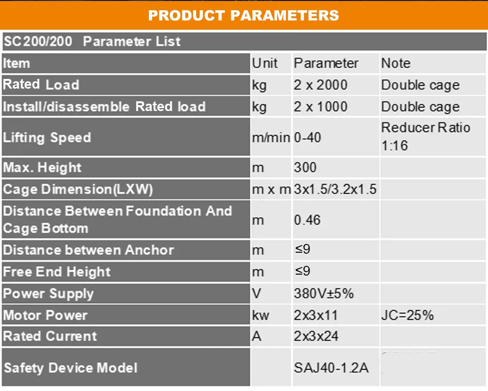Construction Hoist in UAE Dahan Working Speed 33m/Minute