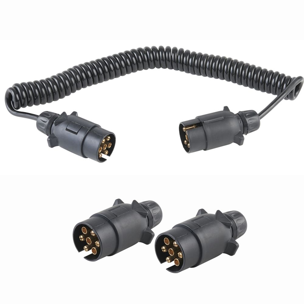China 7 Pin 12V Trailer Connector Coild Cable with Plug-Trailer Parts
