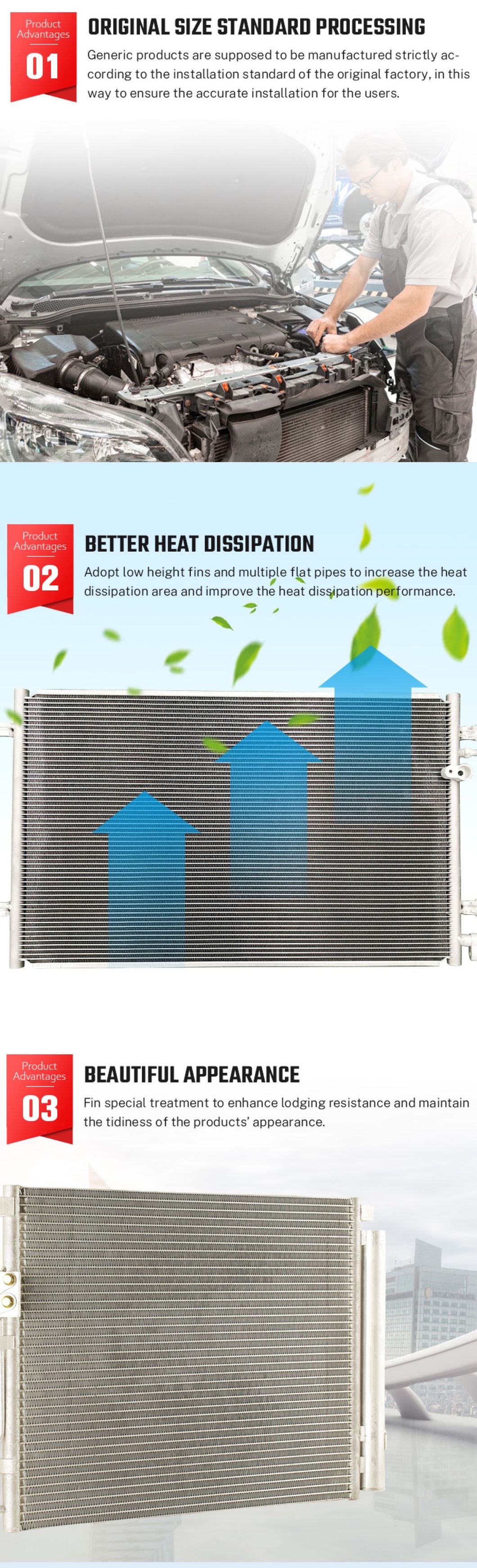 Parallel Flow Aluminum Auto Air Conditioner Condenser Industrial Auto Condenser for Cars with OEM Service