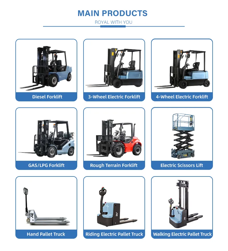 Royal Patened Design 2WD 4WD Rough Terrain Diesel Forklifts with Tire 4