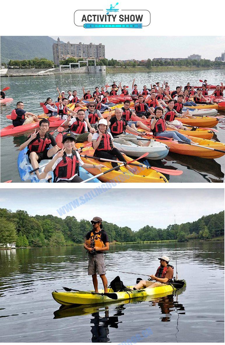 12FT 3 Person Family Kayak Plastic Canoe Kayaks with Paddle Wholesales