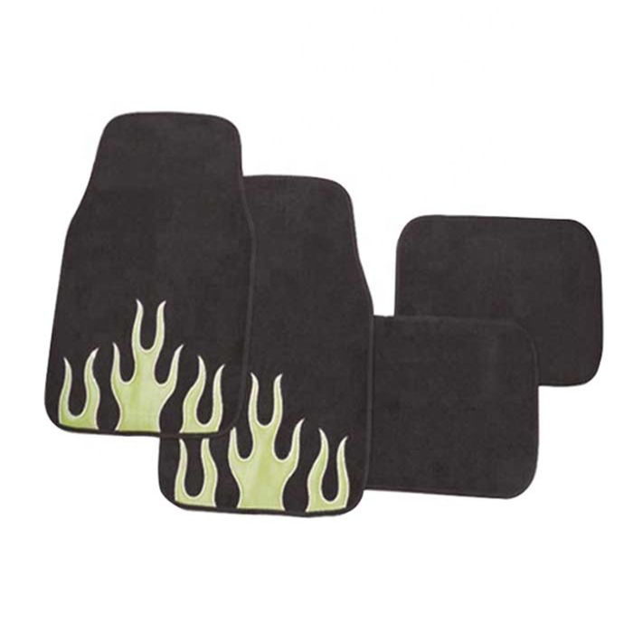 Cargem Winter Fit Yellow Flame Cartoon Car Mats Carpet Front 65X45cm