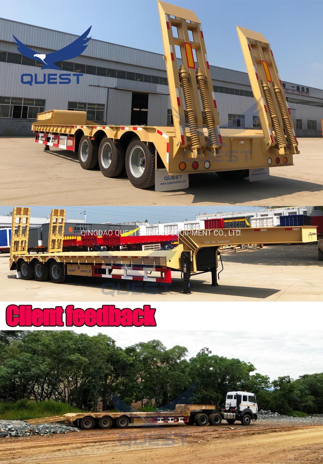 150-300tons Heavy Machine Loading Hydraulic Modular Low Bed Semi Trailer