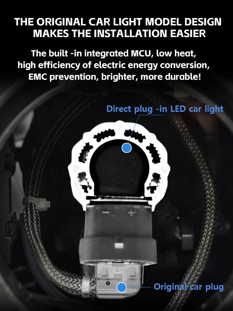 Original Style Wireless in-Line LED Headlight LED 12V 25W H7 Yellow 3000K Fog Lights 1860warm White