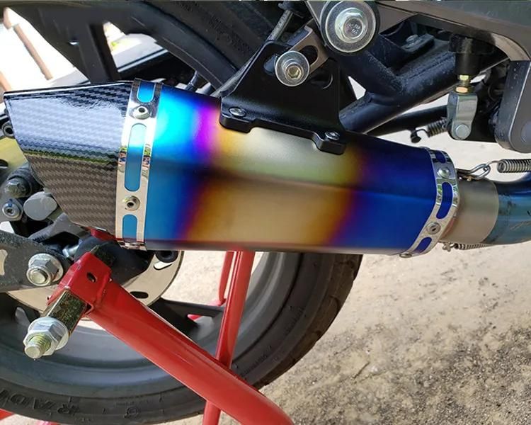 Carbon Fiber Motorcycle Exhaust Modify Exhaust Muffler Sc Project for Fz6 Cbr250 CB600 Mt07 ATV Dirt Pit Bike