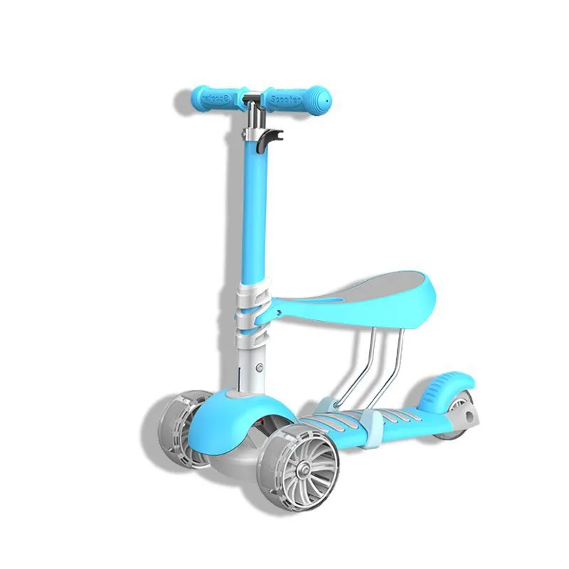 Small Kick Pedal 3in1 Kids Mini Baby Scooter with Front Backet for Kids Toys Sc-42