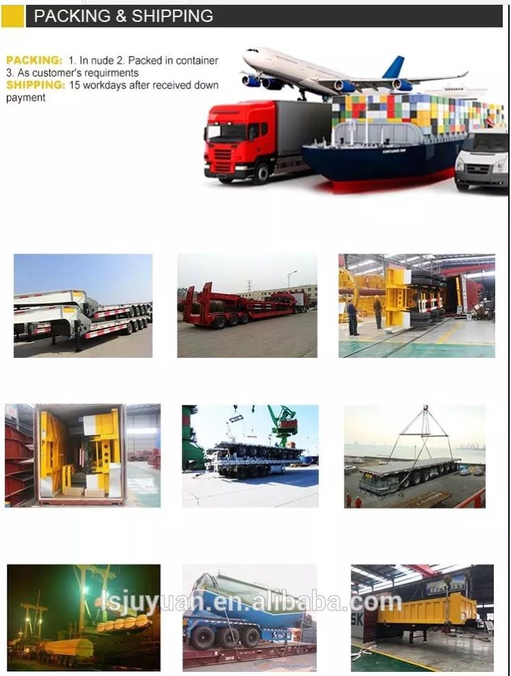 3 Axles Flat Bed Semi Trailer Truck Trailers for 40FT Container Transport