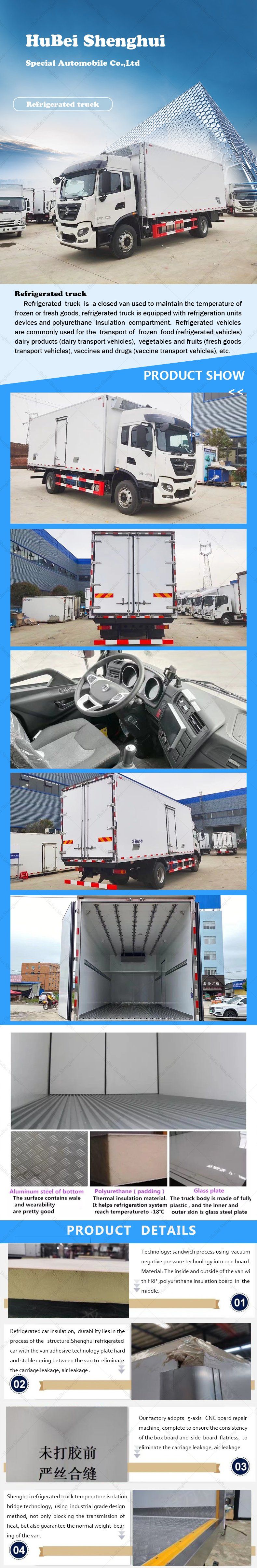 China Dongfeng 4*2 6 Wheeler Refrigerated Refrigerator Freezer Truck for Sale