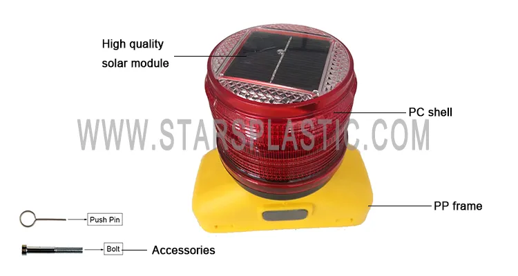 360 Visibility Barricade Light Battery Type High Brightness Blinking LED Solar Lights Traffic Barricade Light