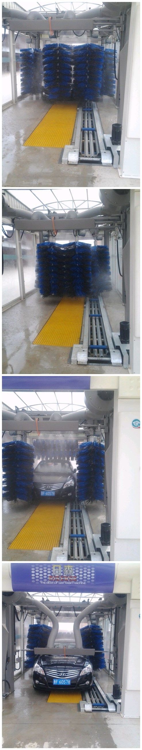 Conveyor Tunnel Car Washing Equipment with 9 Brushes 4 Dryers Tunnel Type
