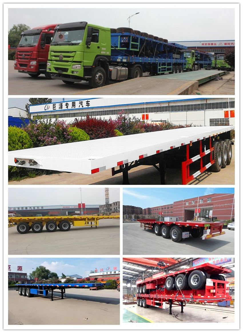 Factory Producer 3 Axles 40FT 45FT Container Transport Truck Trailers Platform Flatbed Semi Trailer Detachable Sidewall Optional