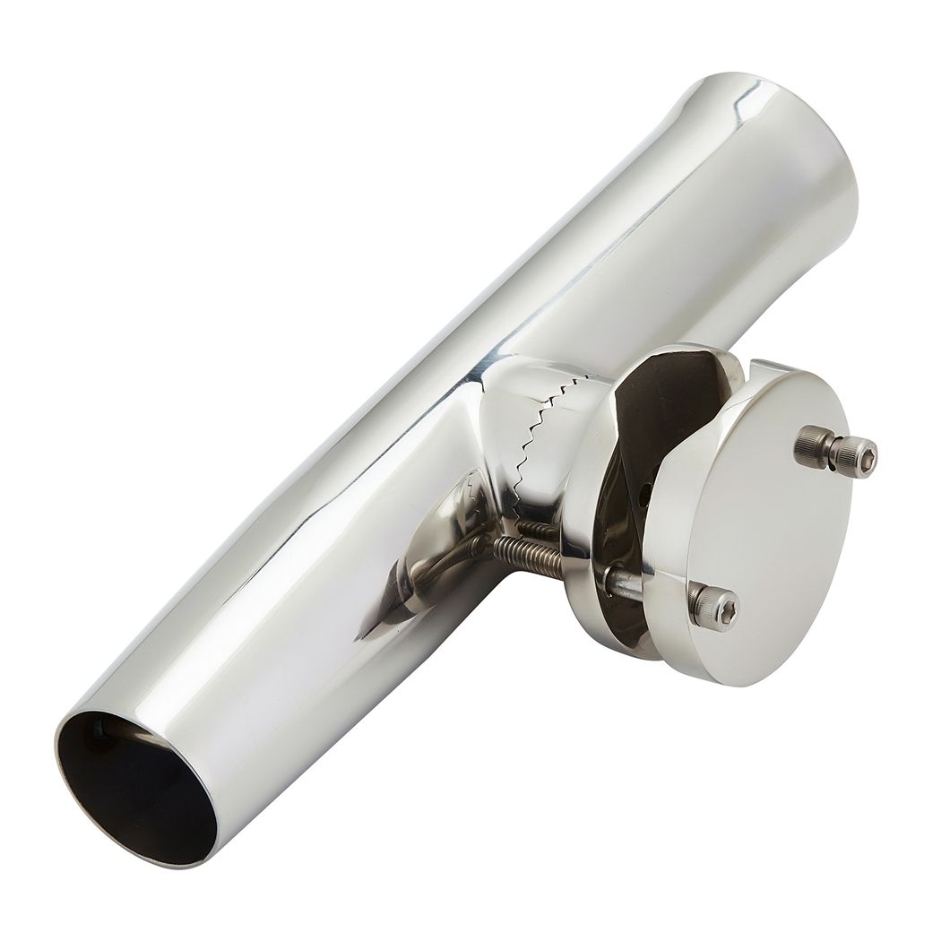 Marine Boat Stainless Steel Tournament Style Clamp on Fishing Rod Holder for Rails 1-1/4&quot; to 2&quot;