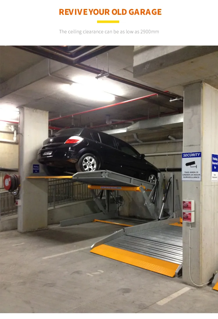 CE Approved Low Ceiling Height 2 Post Tilting Parking Home Lift