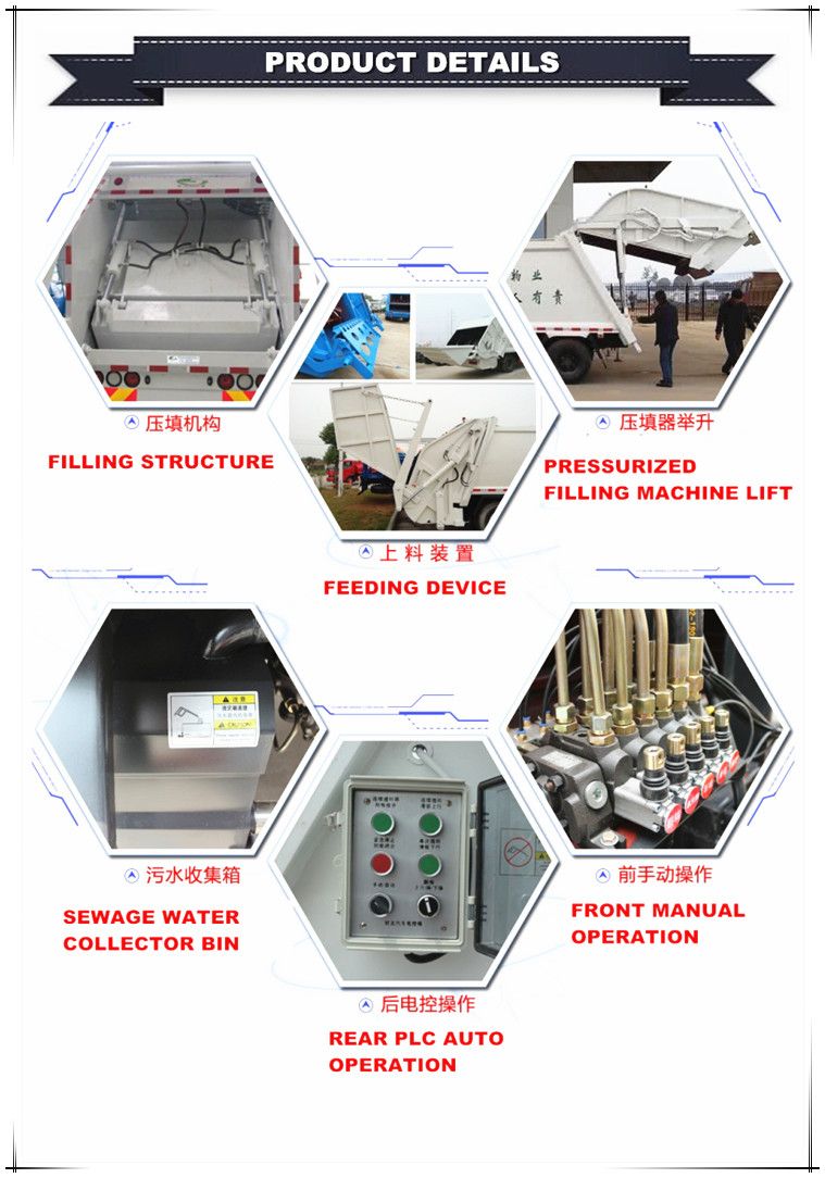 I Suzu 4X2 8m3 5tons 8 Tons Garbage Compactor Truck Waste Collection Truck Container Waste Compactor Truck