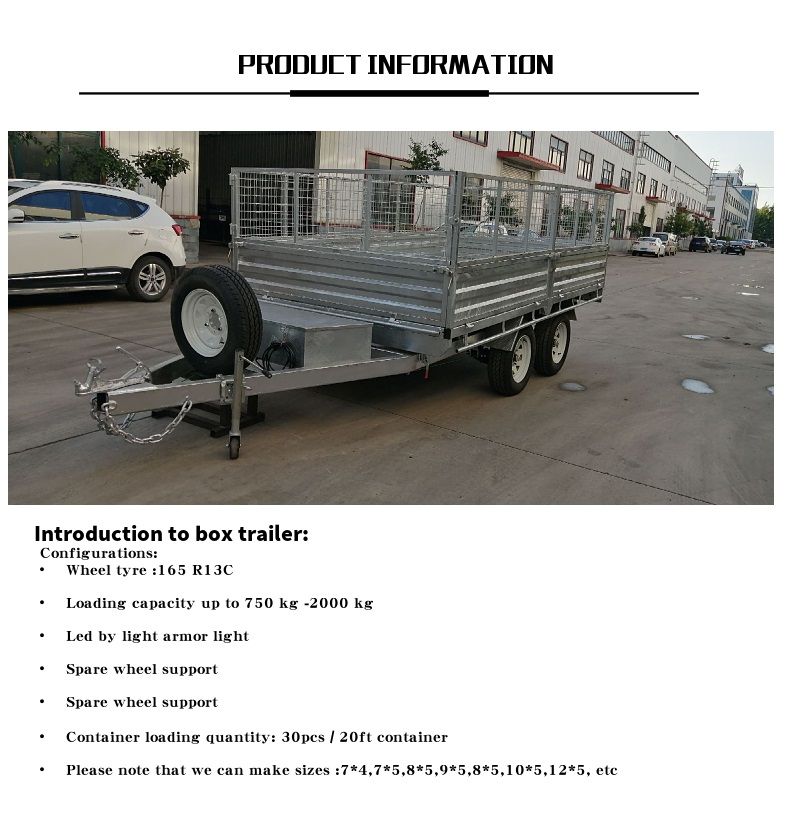Galvanized 6*4 Box Trailer/Tilt Trailer/Box Trailer with Single Axle