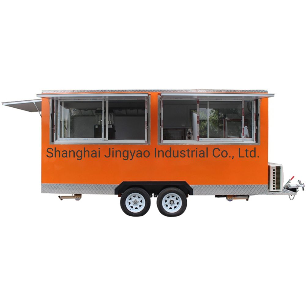 Electric Food Truck with Snack Machine 2022 Best Popular Unique Design 16FT Mobile Fast Food Truck with Kitchen Equipment