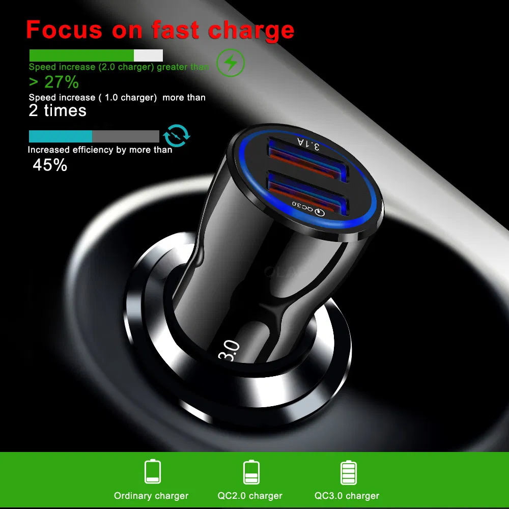 QC3.0 Car Charger Mobile Phone Charger USB Car Charger