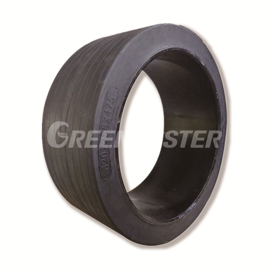 17 3/4X8X13 (17.75*8*13, 450X200X330) High Durability Smooth Sm Traction Tr Tread Press-on Bands (POB) Solid Tyre, Compacted Bonded Mould on Tire with Wheel Rim