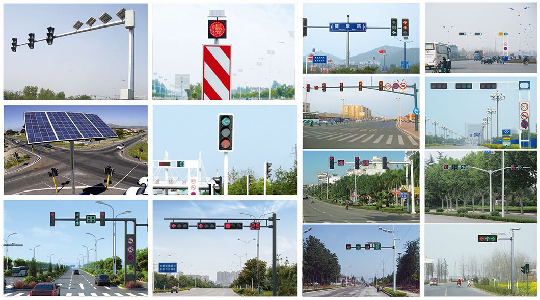 LED Solar Alloy Polycarbonate Red Green Traffic Signal Indicator Light
