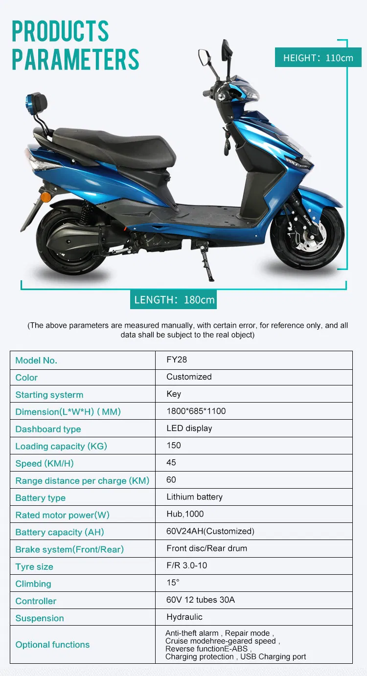 Flymate Lead-Acid / Lithium-Iron Battery Electric Motorcycle Electric Scooter Electr Moto Evoke