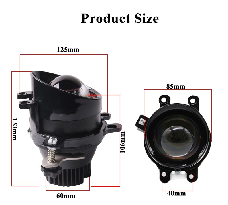 Sanvi Hot Sale High Quality 3 Inch LED Projector Lens Headlight Fog Lights 12V 40W 6000K 3000K Toyota Car LED Fog Lamp Super Bright Aftermarket Auto Lighting