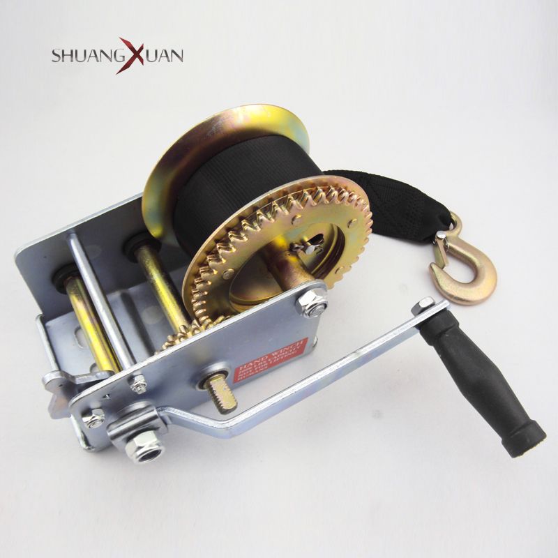 High Quality Hand Winch Cap 1200lbs / 540kg 8m Extra Long Synthetic Strap Webbing Car Boat Trailer