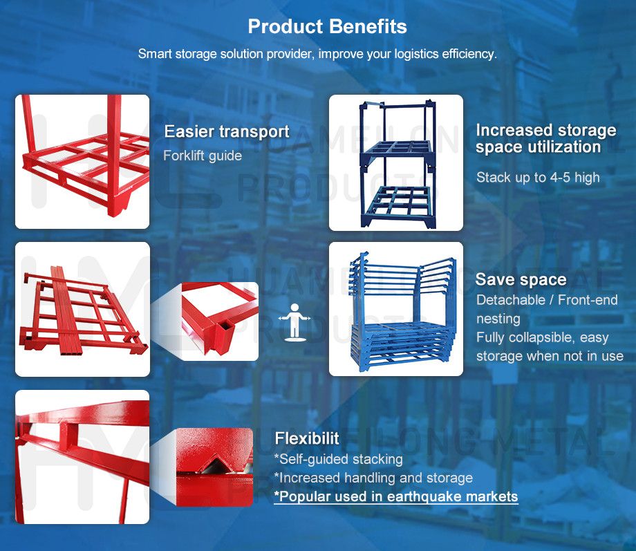 Detachable Portable Auto Industry Warehouse Storage Steel Tyre Nestainer Rack