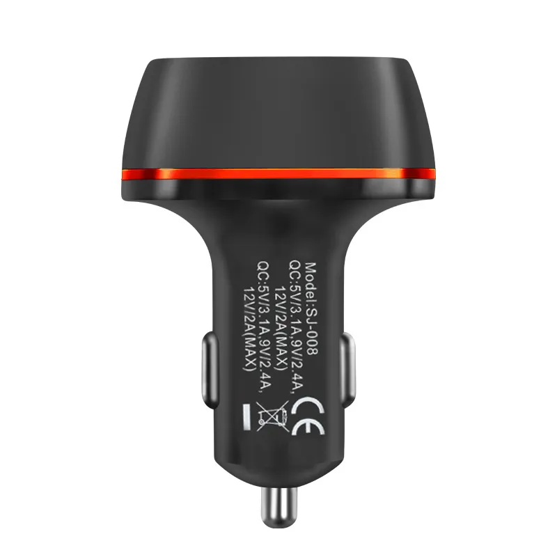 Wholesale 5V 3A Dual USB QC 3.0 2 USB Ports Fast Charging Car Charger with Digital Display Car Charger