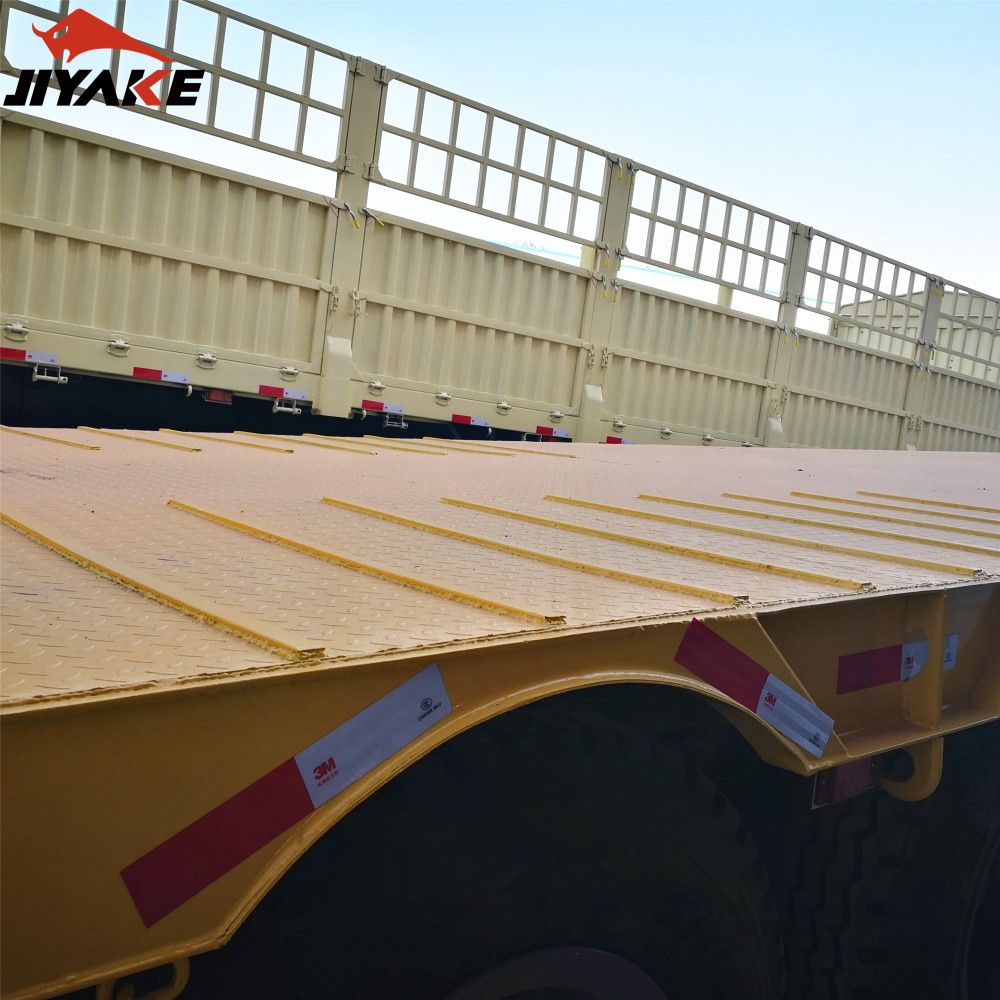 Lowbed Trailer 3 Axles 40ton 50ton with Air Suspension Utility Container Low Bed Semi Trailer for Sale