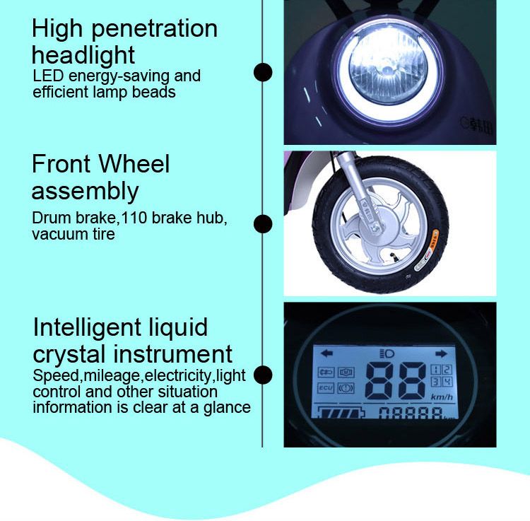 India CKD Electric Motorcycle Electric Vehicle 1000W 45km/H Electric Scooter Without Tire Charger Battery
