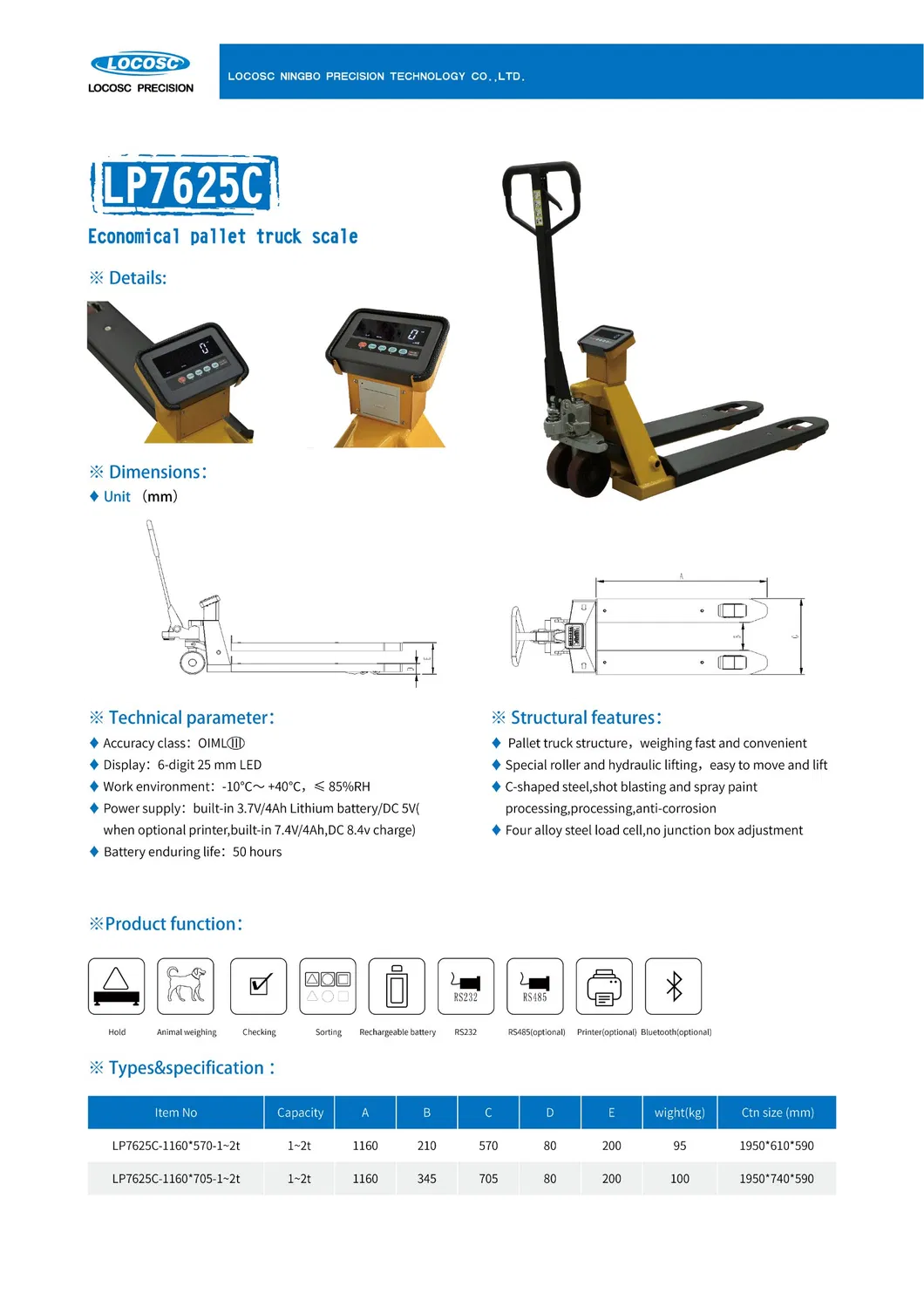 Cheap Electronic Forklift Truck Hand Pallet Weighing Scales Manufacture