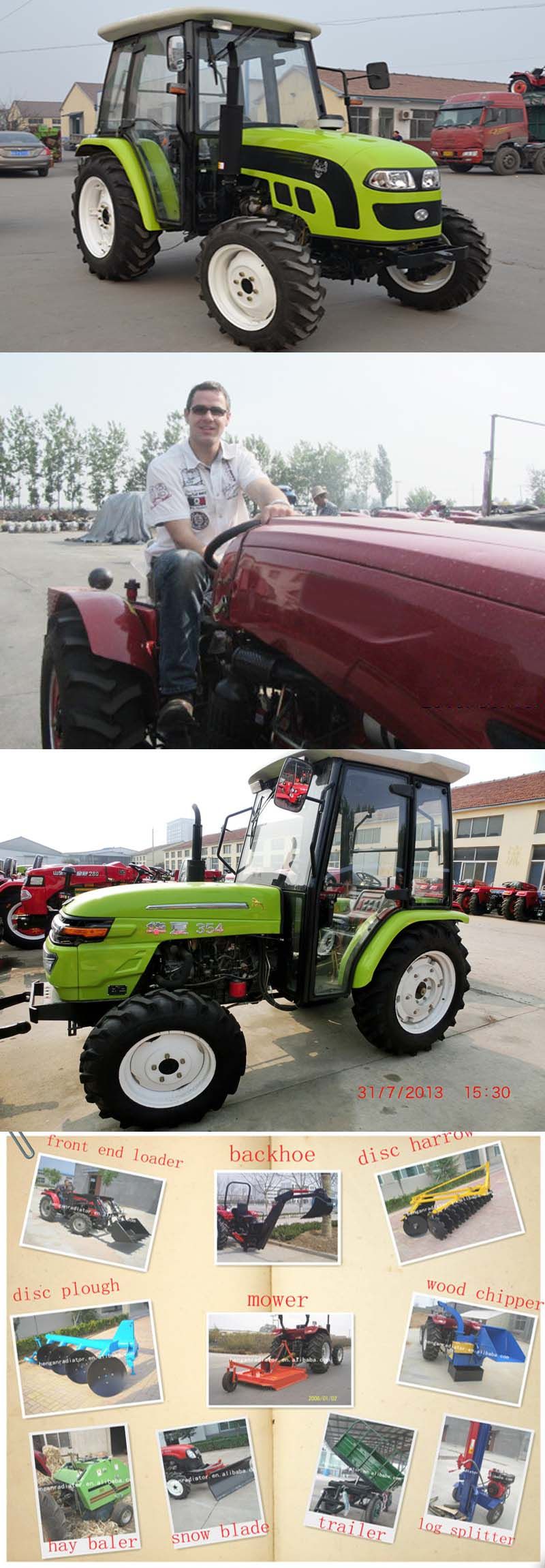 45HP 50HP 60HP 70HP 80HP 90HP Wheeled Agriculture Farm Tractor with Cabin and Front Loader