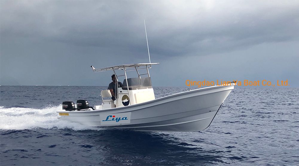 Liya 7.6m Fiberglass Boat for Transporting Goods and People with Outboard Motor