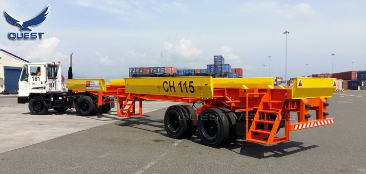 2 Axles 40feet Skeleton 45FT Container Bomb Cart Port Terminal Semi Trailer