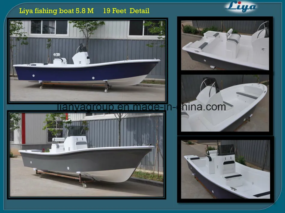 Liya 7.6m/25FT Fiberglass Fishing Vessel Panga Boat Water Play Equipment