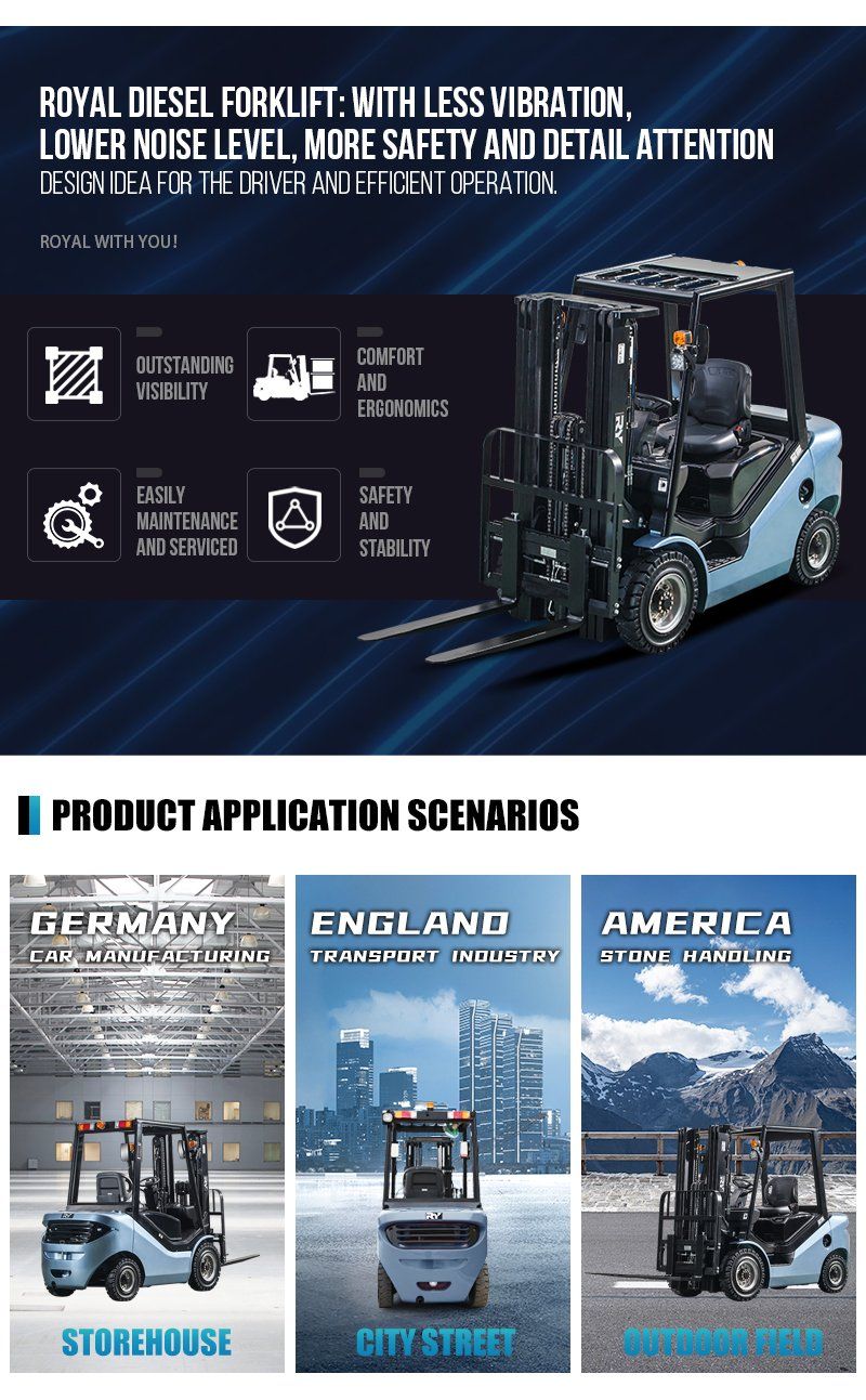 4 Ton Automatic Diesel Forklift Trucks with CE Certification
