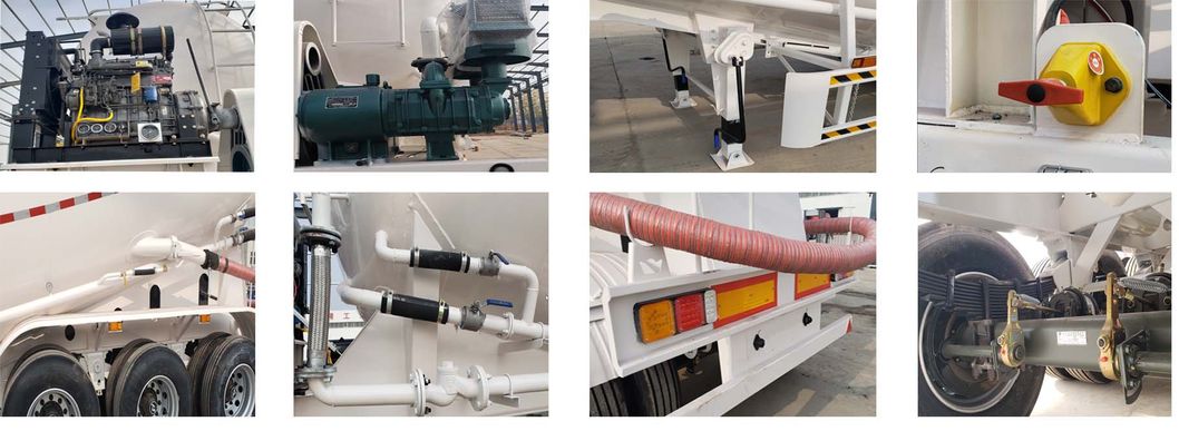 Anti Explosion Diesel Engine Cement Bulk Tanker Semi Trailer 80 Ton 37 Cubic Meter Bulk Cement Powder Material Tank Semi Trailer